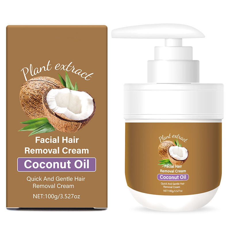 🥥 Last Day Special Price $18.99 ! 🔥Buy 2 Get 1 Free🎁Coconut Facial Hair Removal Cream