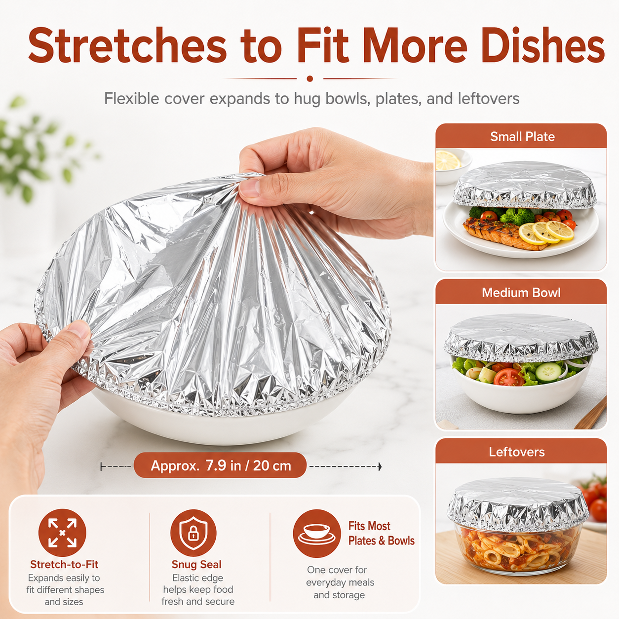 🍲🔥 Home dining table & food container aluminum foil heat-retaining cover