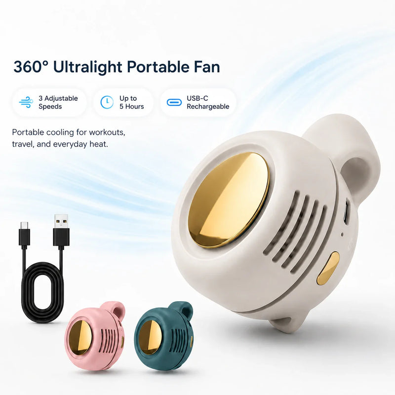 Green wearable cooling fan