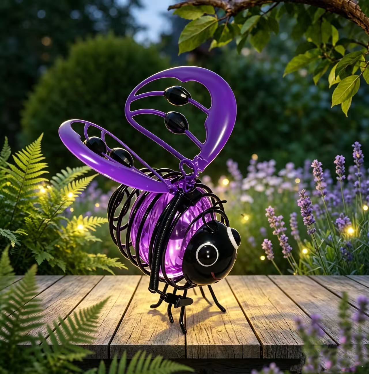 🌙🍃🪴 Hanging Solar Bee🐝 Light – Warm Amber Glow for Garden, Camping & Kids’ Rooms🌞🌜