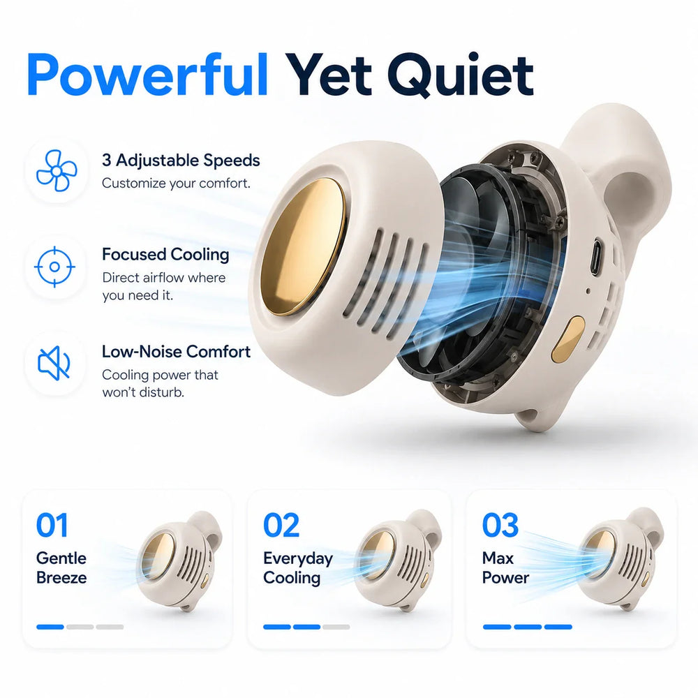 Three-speed wearable cooling fan