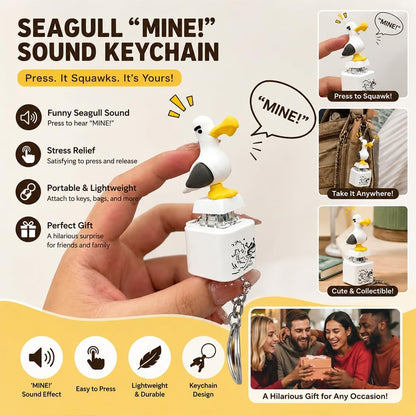 Seagull MINE! Button Keychain-Real Sound & LED Light