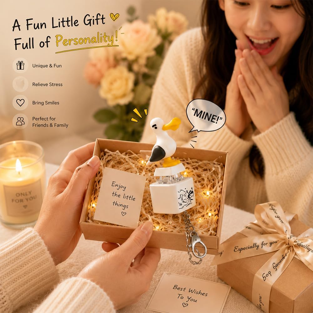 Seagull MINE! Button Keychain-Real Sound & LED Light