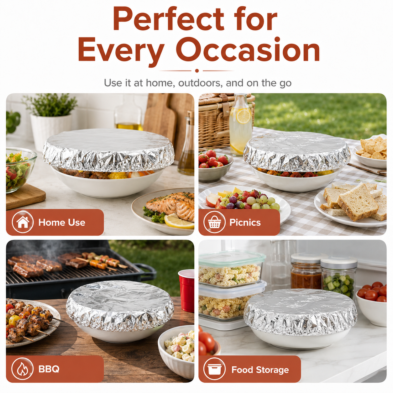 🍲🔥 Home dining table & food container aluminum foil heat-retaining cover