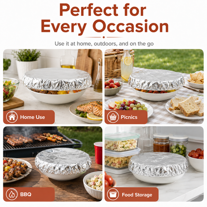 🍲🔥 Home dining table & food container aluminum foil heat-retaining cover