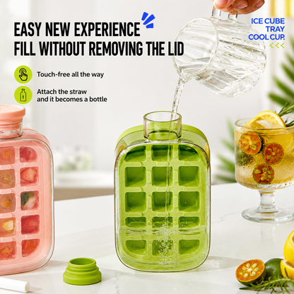 🧊3-in-1 Ice Cube Tray Cup – Make, Store & Pour Ice Easily
