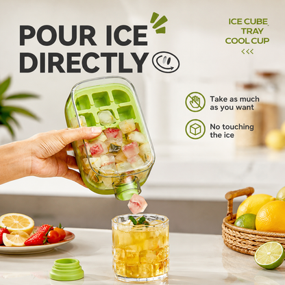 🧊3-in-1 Ice Cube Tray Cup – Make, Store & Pour Ice Easily