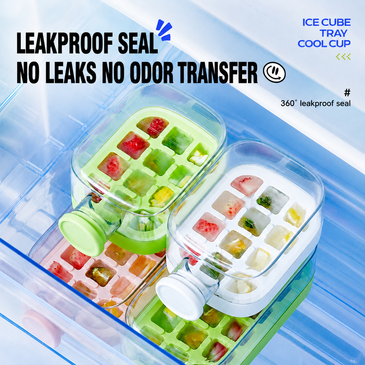 🧊3-in-1 Ice Cube Tray Cup – Make, Store & Pour Ice Easily