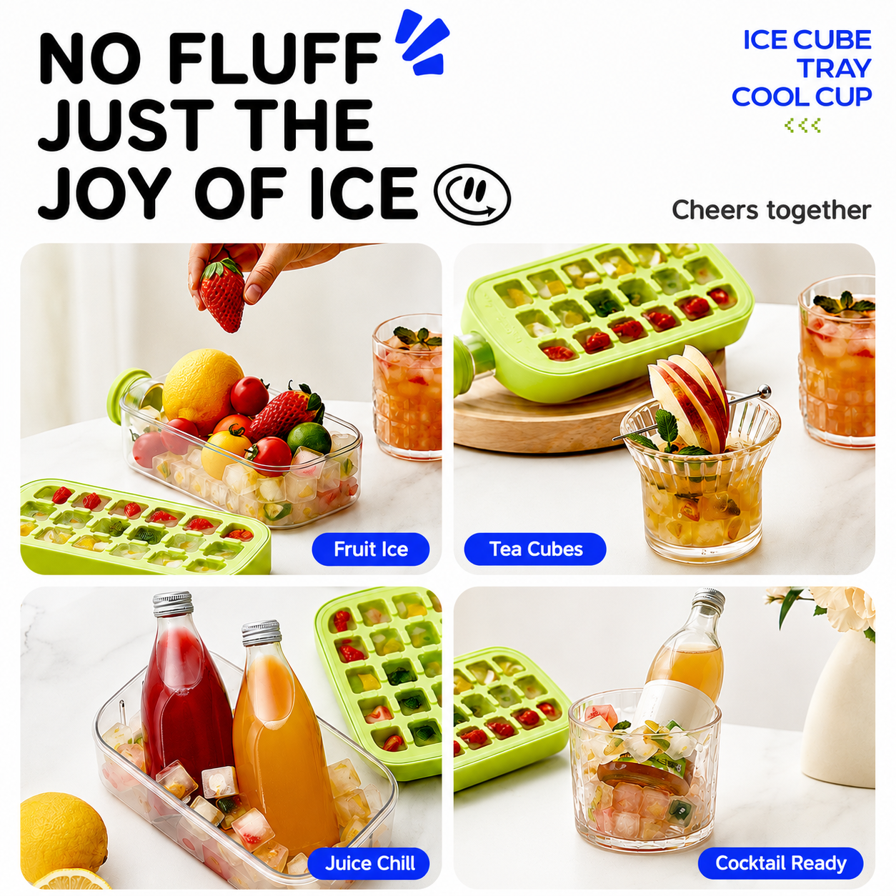 🧊3-in-1 Ice Cube Tray Cup – Make, Store & Pour Ice Easily