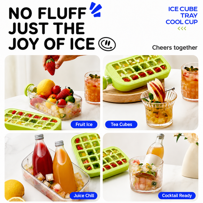 🧊3-in-1 Ice Cube Tray Cup – Make, Store & Pour Ice Easily