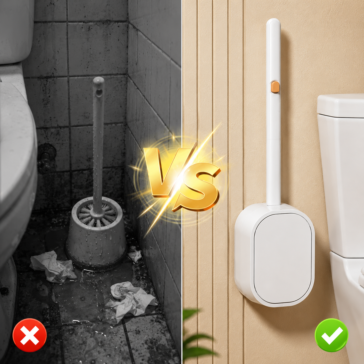 Disposable toilet cleaning system with hygienic replaceable heads