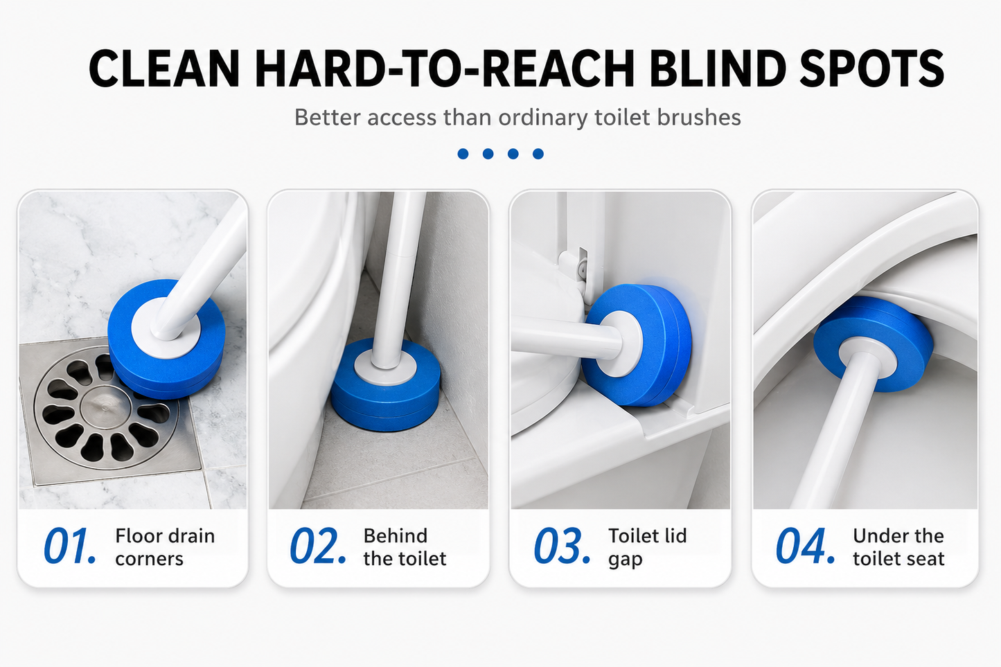 Disposable toilet cleaning system with hygienic replaceable heads