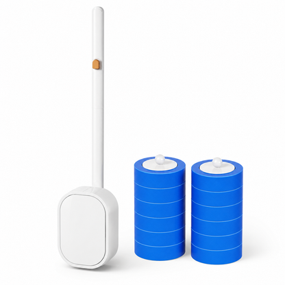 Disposable toilet cleaning system with hygienic replaceable heads