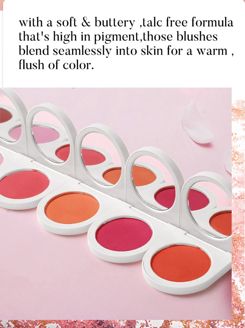 8-Color Private Label Blush Powder Custom Bulk Cute Cheek Blusher White Tube Single Color Rouge Powdering Pigment Face Makeup