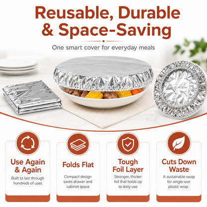 🍲🔥 Home dining table & food container aluminum foil heat-retaining cover