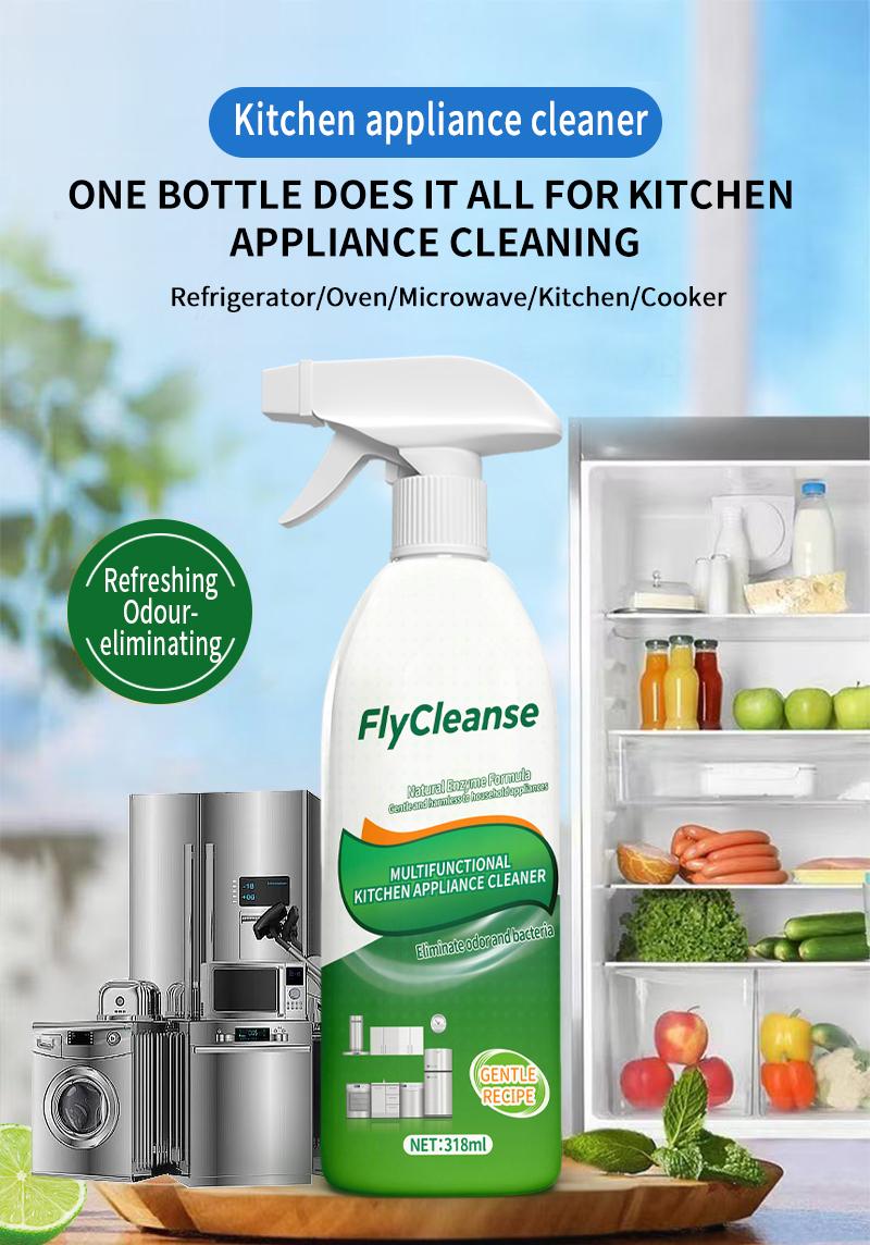 Natural Enzyme Formula Kitchen Cleaning Spray - Fast-Acting Household Grease & Mold Remover Liquid, for Kitchen Stoves & Range Hoods, 318 ml Bottle, 24-Month Shelf Life, Father's Day Gift Idea,summerwins