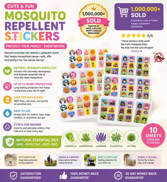 180-Count Mosquito Repellent Stickers for Kids