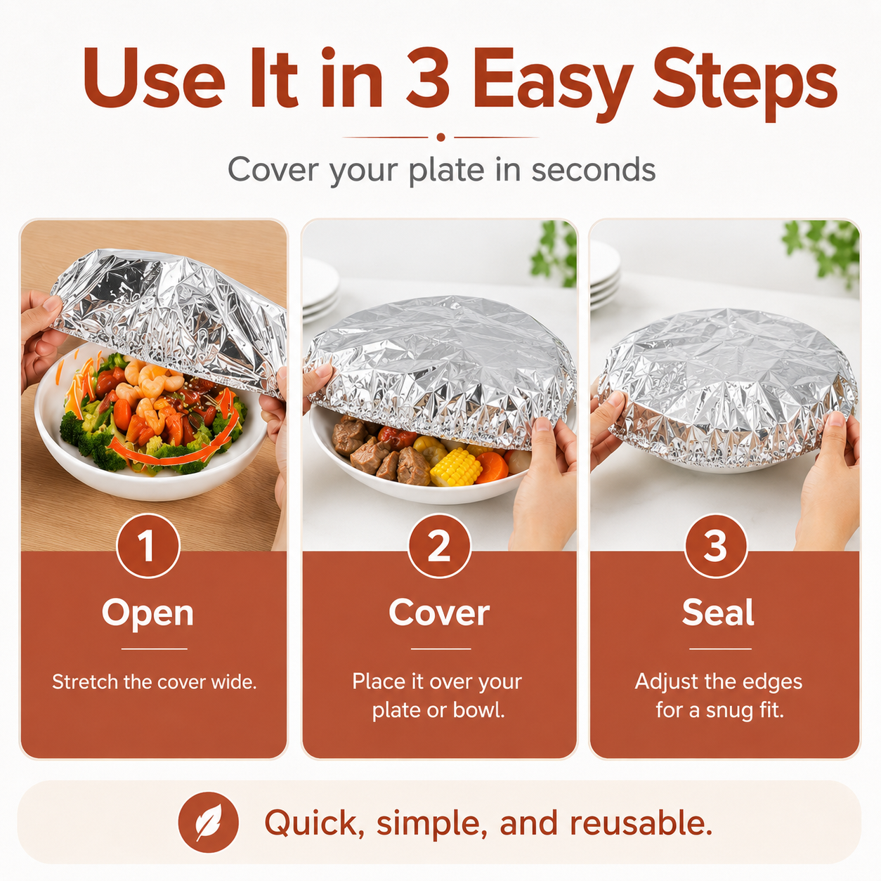 🍲🔥 Home dining table & food container aluminum foil heat-retaining cover