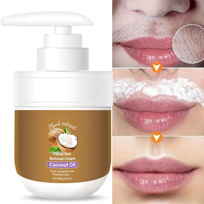 🥥 Last Day Special Price $18.99 ! 🔥Buy 2 Get 1 Free🎁Coconut Facial Hair Removal Cream