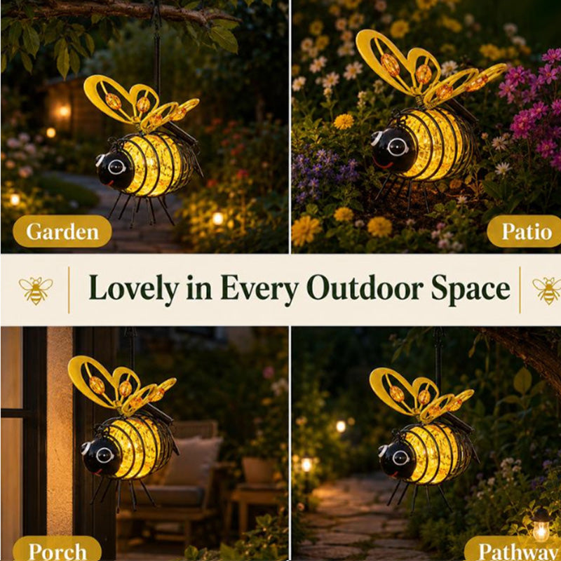 🌙🍃🪴 Hanging Solar Bee🐝 Light – Warm Amber Glow for Garden, Camping & Kids’ Rooms🌞🌜