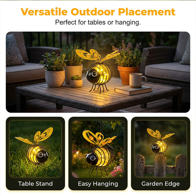 🌙🍃🪴 Hanging Solar Bee🐝 Light – Warm Amber Glow for Garden, Camping & Kids’ Rooms🌞🌜
