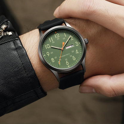 Men's Quartz Watch with Luminous Display – Dual Glow, 30M Water Resistant, Date Window 🕶️