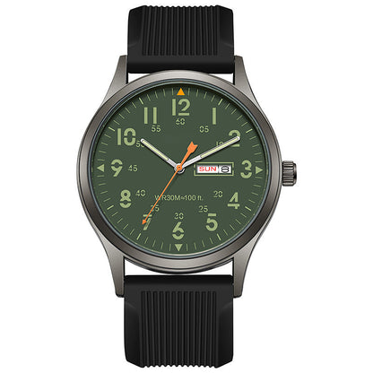 Men's Quartz Watch with Luminous Display – Dual Glow, 30M Water Resistant, Date Window 🕶️