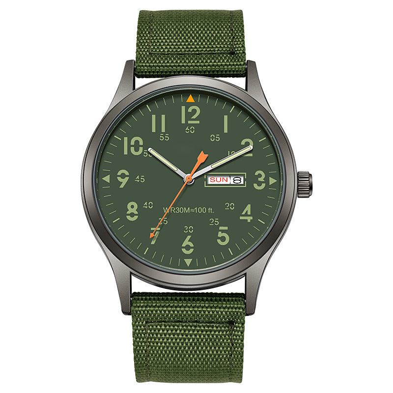 Men's Quartz Watch with Luminous Display – Dual Glow, 30M Water Resistant, Date Window 🕶️